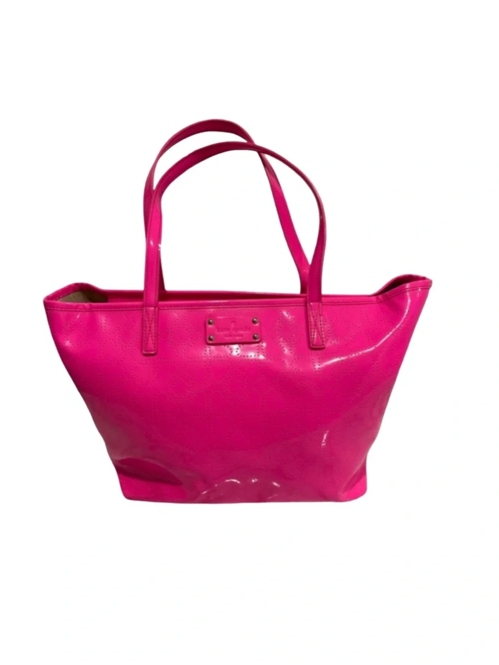 Kate Spade Hot Pink Glossy Vibrant Tote Bag